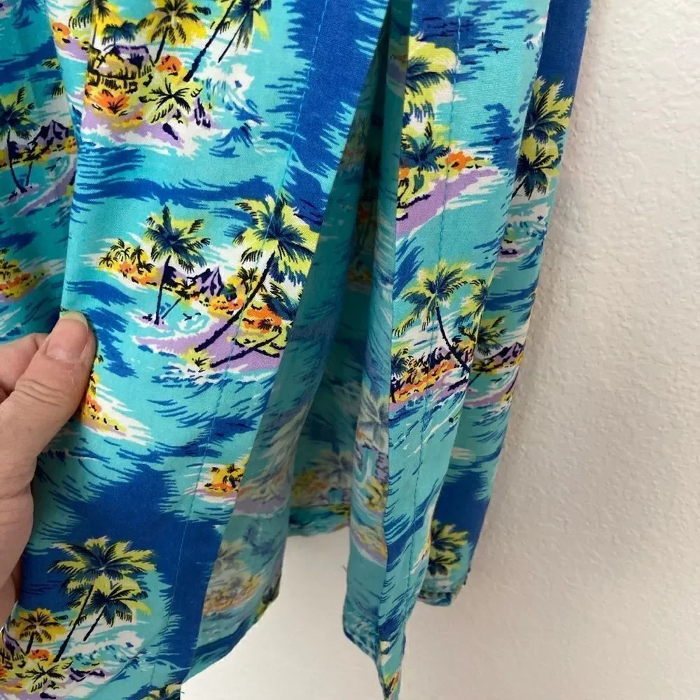 NWT SPA from Bali tropical beach scene  print maxi skirt w/sequin trim unique
